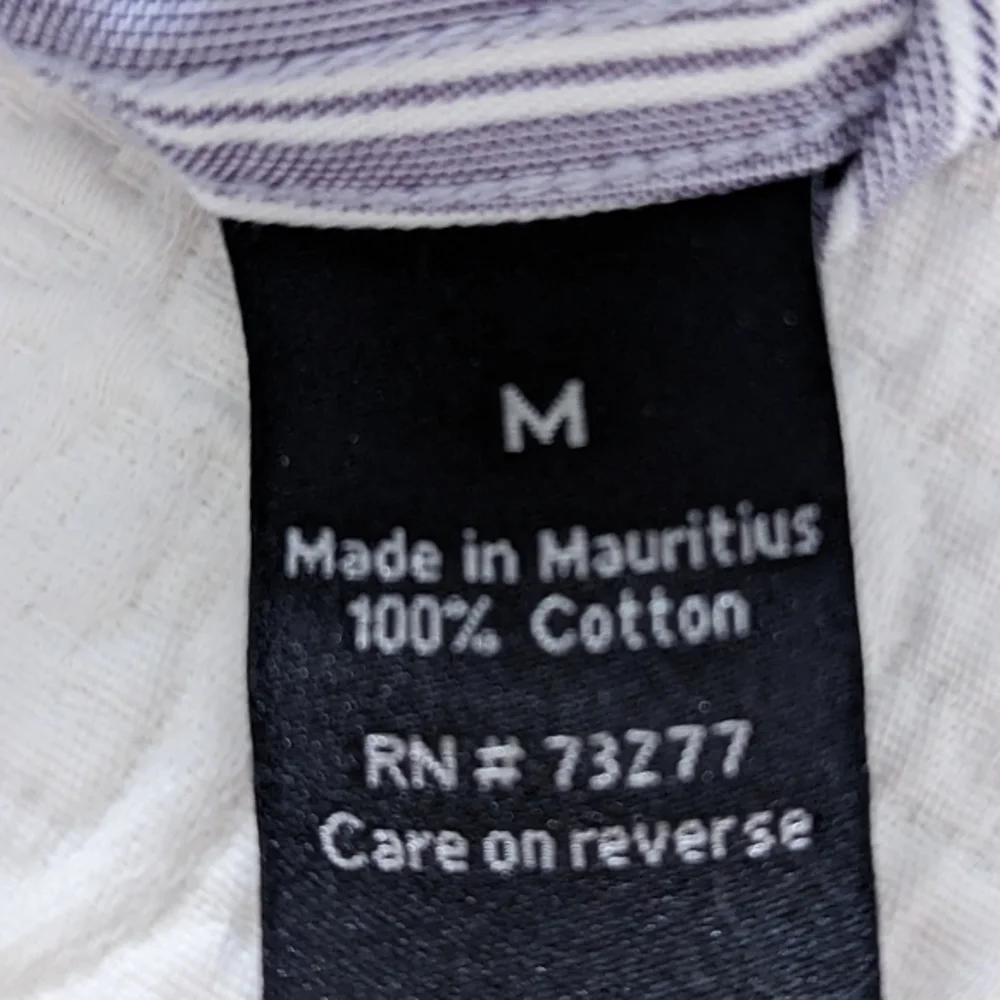 Apt.9 Men's Dress Shirt, Purple/White Stripe, Long‎ Sleeve, Cotton Size M
